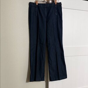 Larry Levine Navy Wide Leg Pants